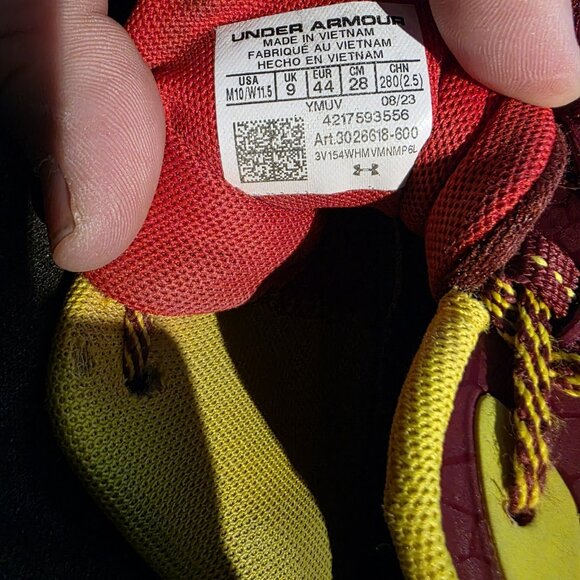 Men's 3026618-600 Under Armour Curry 11 Fire Sneaker Size 10 Red - UA Flow - Picture 11 of 11